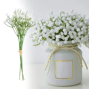 6/30pcs Artificial Baby's Breath Bouquet - 20cm/7.87in Faux White Flowers Gypsophila Stems - Realistic Fake Flowers Faux Decorative Flower for DIY Floral Bouquets Arrangement,  Wreaths, Table Centerpieces, Flower Arrangements, Wedding/Home Decor