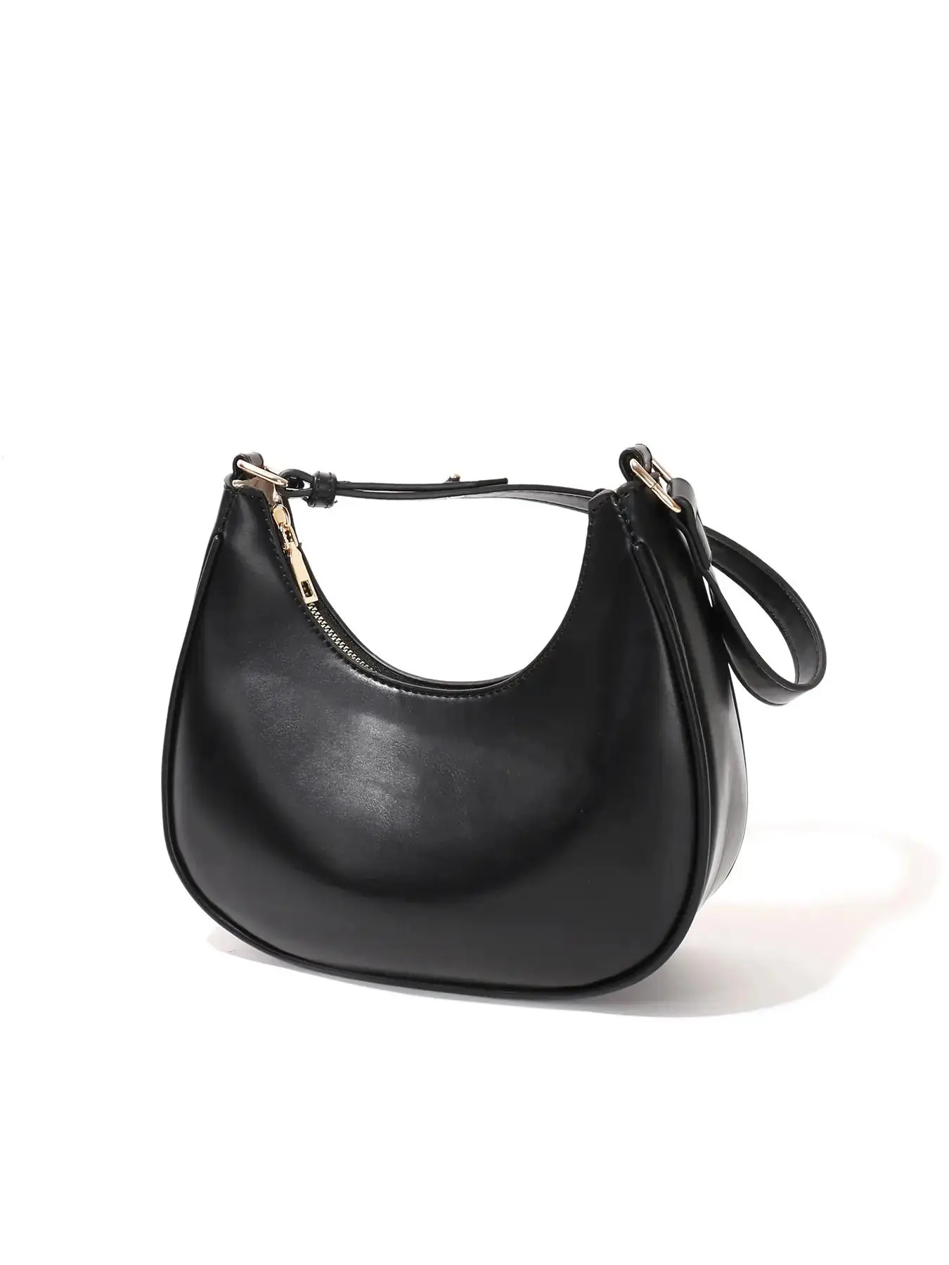 Women's Simple Style Plain Color Crescent Bag, Casual Trendy Novelty Pu Leather Handheld Bag, Fashionable Hobo Bag for Daily Use