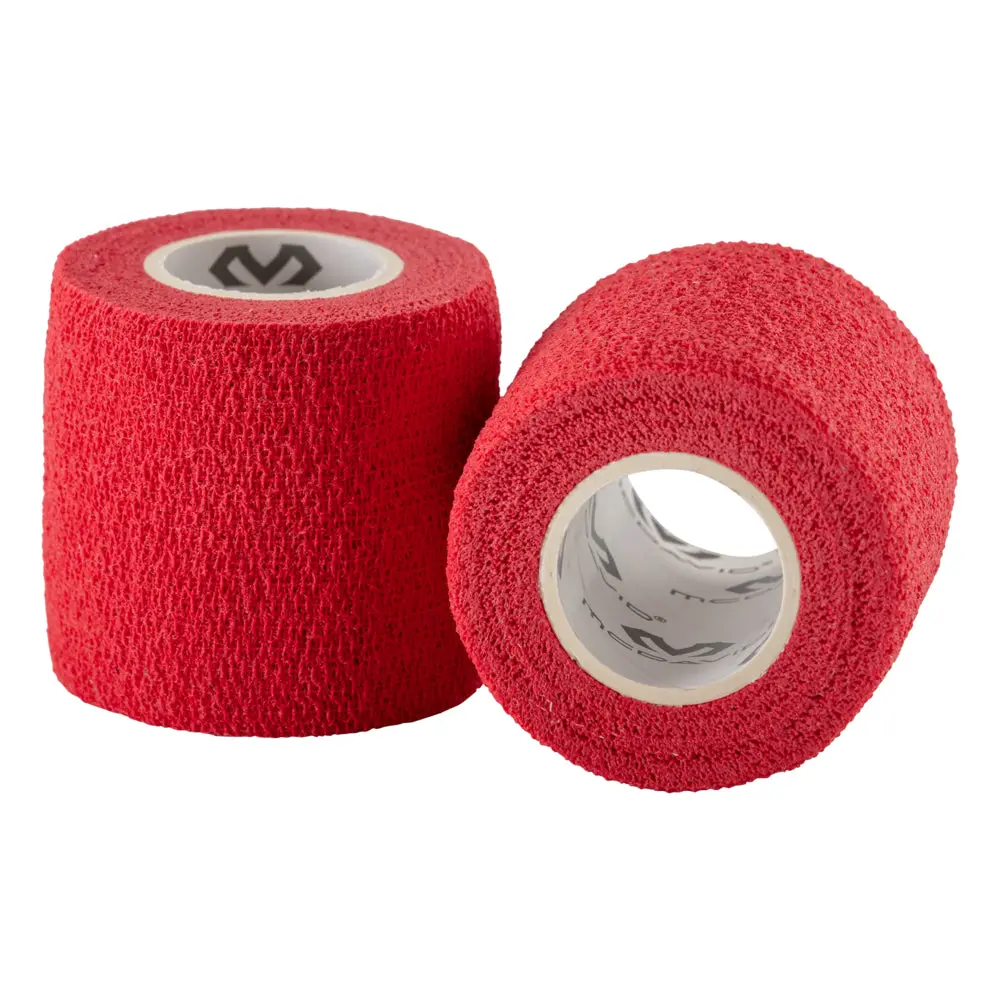 MCDAVID Self Stick Tape 2-Pack - Gentle Compression Support for Muscles & Tendons - 90% Cotton - Red Color - 2.75" x 30 Yards - Ideal for Athletes