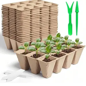 240 Cells Seed Thickened 12-Cell Peat Pots Seed Starter Kit - 20 Trays + Transpl