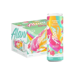 Alani Nu SHERBET SWIRL Sugar Free, Low Calorie Energy Drinks, 200mg Caffeine, Biotin B Vitamins, Zero Sugar, 10 Calories, 12 Fl Oz Cans, 12 Pack