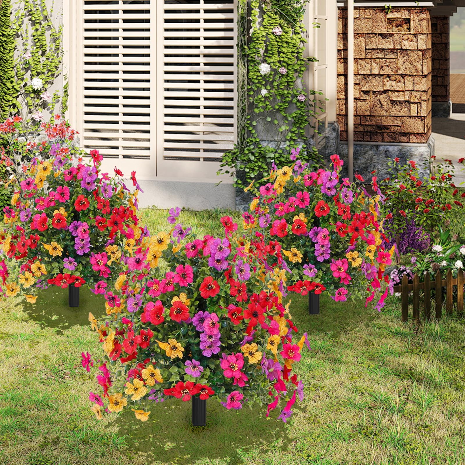 Artificial Flowers for Outdoor Indoor Garden Home Decoration, Plastic Faux Flowers, Faux Flower Daisy with Eucalyptus Leaves Fake Plants Greenery Boxwood Porch Patio Artificial Flowers for Outdoor Indoor Garden Home Decoration, Plastic Faux Flowers, Faux Flower Daisy with Eucalyptus Leaves Fake Plants Greenery Boxwood Porch Patio