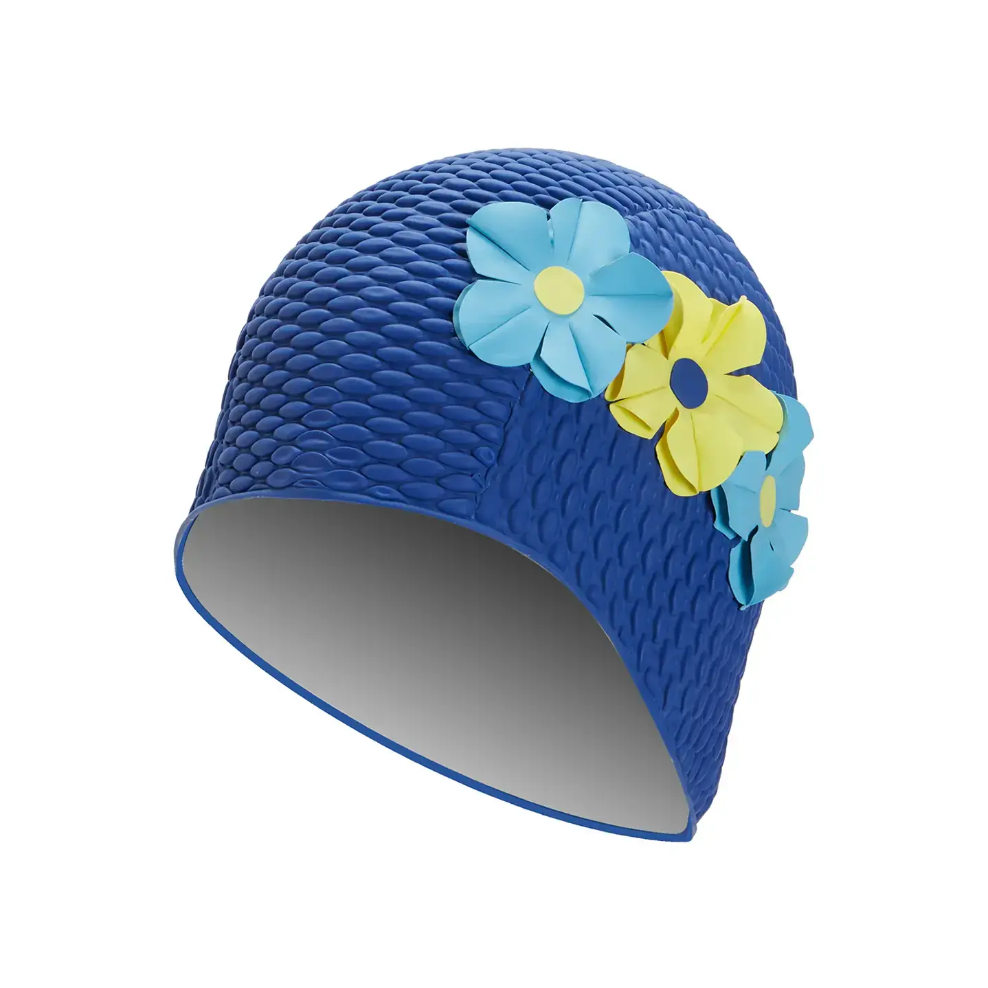 SPORTI Sporty Floral Bubble Swimming Cap, Water-Resistant Swim Accessory for Competitive & Recreational Swimming, Sporty Swimming Caps