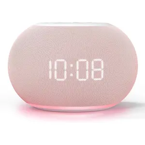 Auto-Dimmable Alarm Clock Sound Machine with Night Light, 20 Soothing Sounds, LED Digital Display, Sleep Timer, Adjustable Volume, Small White Noise Maker for Office, Travel
