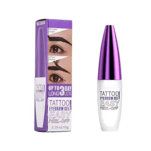 Peel Off Tattoo Brow Tint Gel,Waterproof & Sweatproof Tattoo Effect,All Skin Types,Longlasting Peel-Off Eye Brow Tint