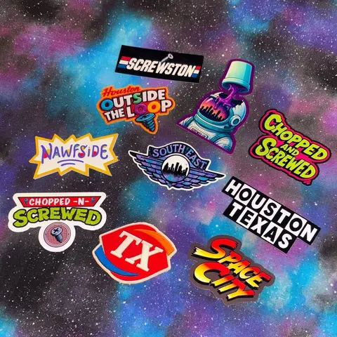Houston Custom Mini Sticker Pack 2 Limited Edition Featuring Screwston Nawfside & Houston Texas Designs Sticker Collage Pack