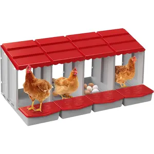 Chicken Nesting Boxes,4 Hole Nesting Box for Chicken Coop, Rolling Egg Collection and Protection Nesting Boxes