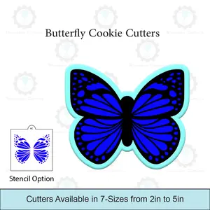 Butterfly Cookie Cutters with Butterfly Stencil Option