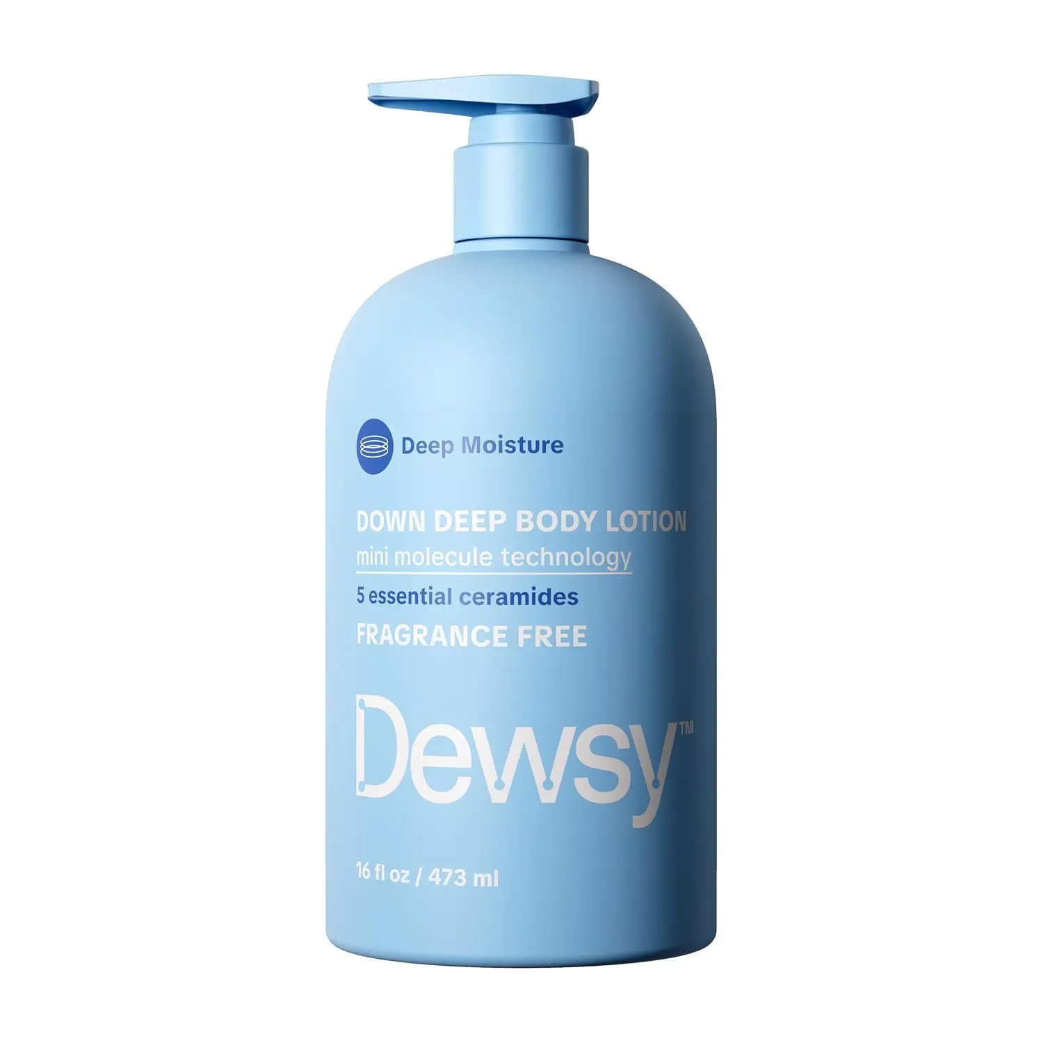 Fragrance Free Body Lotion for Dry & Sensitive Skin, Unscented, 16 oz | 5 ceramides + mini molecule technology; fast-absorbing daily lotion for women and men, in scented and fragrance free