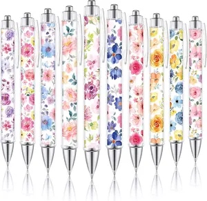 30 count Flower Ballpoint Pens Floral Pens Bulk Floral Birthday Party Favors for Women 1.00 mm Black Ink Flower Fine Point Smooth Writing Journaling Gifts Office Supplies