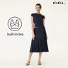 OGL Women's 2-Piece Matching Skirt Set - Multi-Wear Versatile Neckline bra tops with Built-In Bra, Flowy Side Ruched A-Line Midi Skirt, SkinKiss Fabric for Summer, Cute 2-Piece Sets for Women's Clothes Fall Deals For You