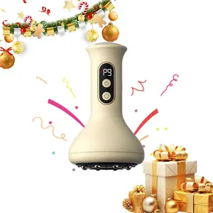 9-Level Adjustable Smart Vacuum Cupping & Gua Sha Massager, Smart Cupping Machine, Heated Base, Portable Relaxing Massage Tool for Home Travel Use, Light Yellow