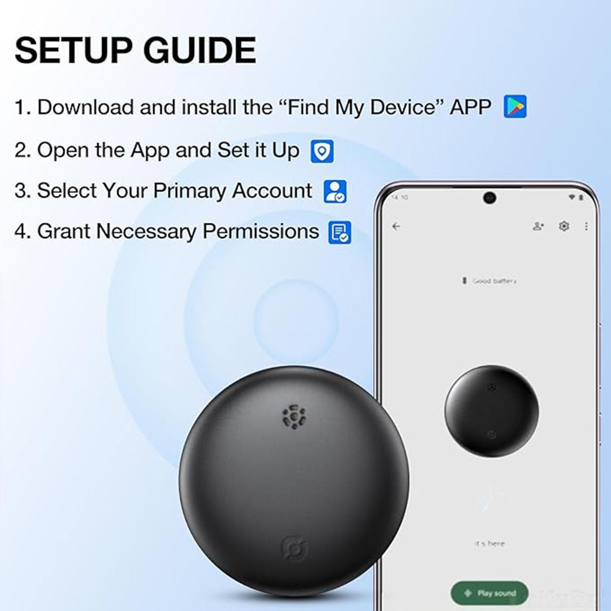 GPS Tracker for Car, Tracker Device for Vehicles No Subscription No Monthly Fee Car Tracker Device Hidden Magnetic Real-Time Tracking for Cars Kids Dogs, Anti-lost Device, Works with Apple Find My (iOS Only) For iPhone&Android