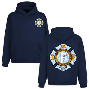 IAFF Fire Fighters Tropical Floral Hoodie, 2 Sides, AFL-CIO CLC Support Pullover