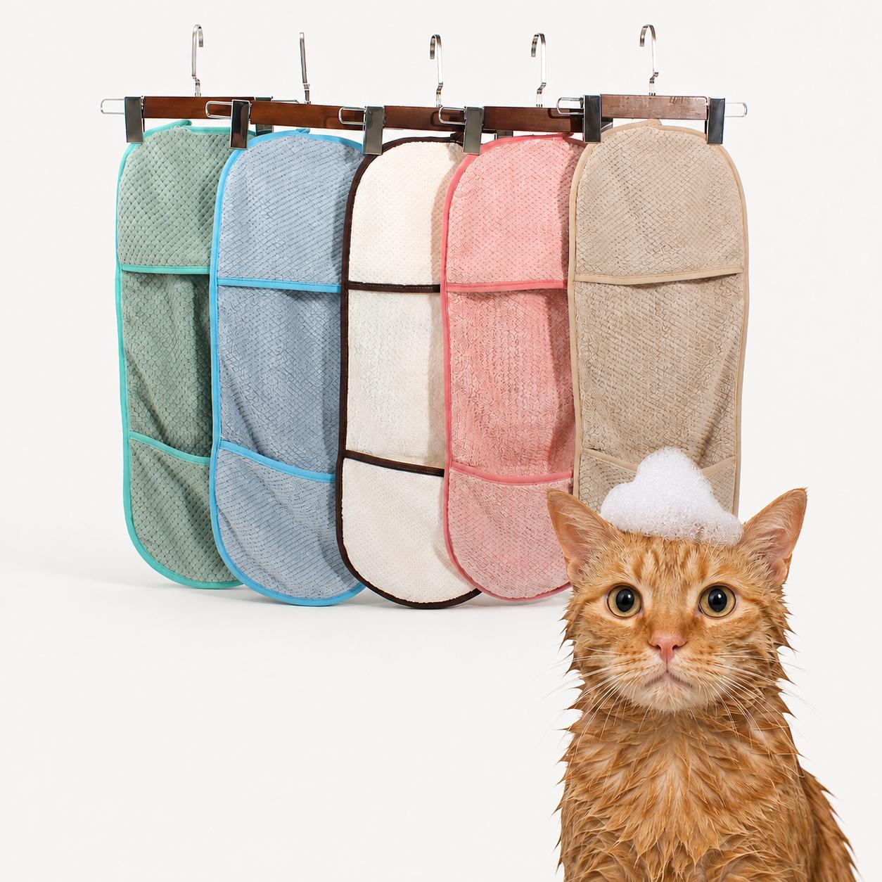 2PCS/1PC Pet drying towel suitable for bathing cats and dogs; soft and comfortable; towels for cats, dogs, and puppies; highly absorbent and quick-drying; for drying pets; household use; pet supplies.