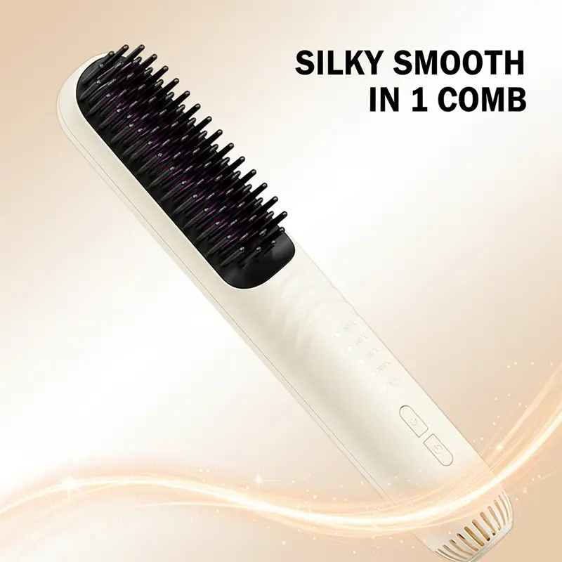 New cold-air straightening brush, hot air for drying, cold air for setting styles, creates voluminous hair, flawlessly blows high-volume curls. Ionic hair care, a must-have for home and travel.