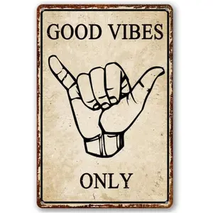 Funny Aluminum Sign Good Vibes Only Sign Vintage Road Signs Beach Room Decor Surfer Theme Home Beach House Pool Decor Hawaii Room Decor Surfboard Wall Decor Vintage Plaque Decor Wall Art Plaque