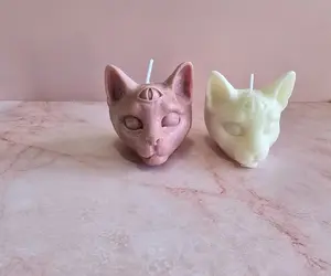 Third Eye Cat Candle: Soy Wax Sculpture for Witchcraft Decor Spiritual Gift Occult Altar Candle Decorative & Gift Candle for Household Use