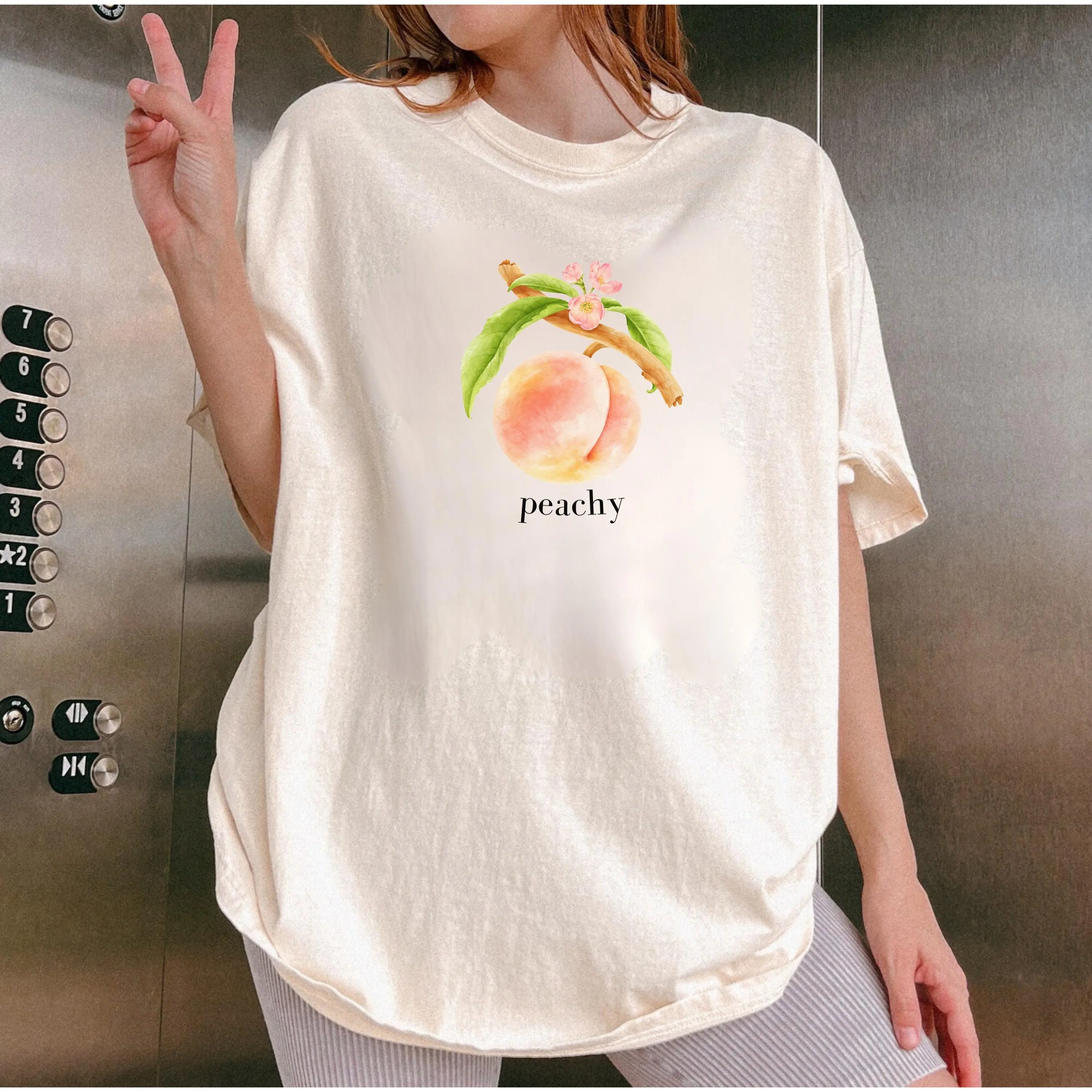 Comfort Colors Peach T-Shirt, Vintage Graphic Fruit Shirt, Aesthetic Fruit Boho Shirt, Fruit Summer Peach Graphic T-Shirt, Gift For Women