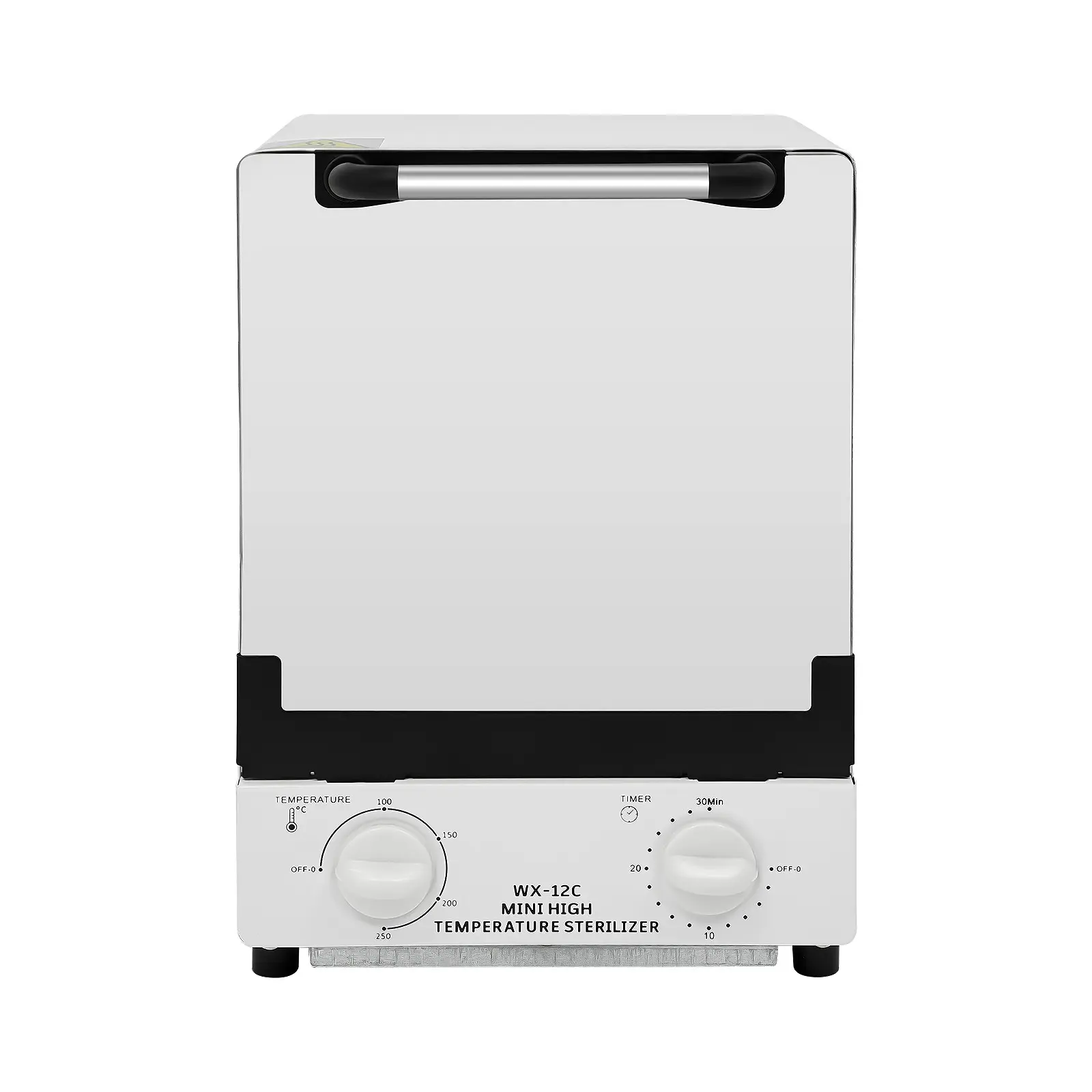 High-Temperature Tool Sterilizer - 1000W, 10.9 Qt, 3 Infrared Quartz Heating Tubes, Tempered Glass, Knob Control, 2 Trays, 25*22.5*31.5cm, 32-482℉ Adjustable Temp, 5-Second Fast Heat-Up, US Plug, 1 English Manual, for Nail Salons, Home Use