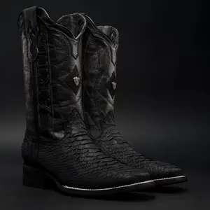 Men's Black Matte Python Original Exotic Western Boot