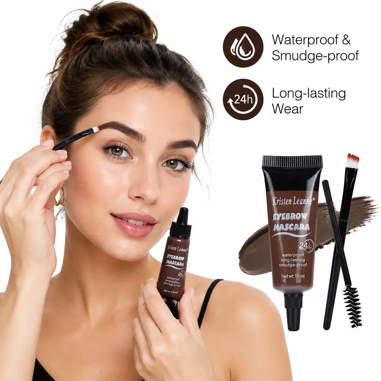Tinted Eyebrow Gel Makeup, Waterproof 24-Hour Wear, Smudge-Proof Sculpting Liquid, Universal Tinted Brow Dye, Long-Lasting Eyebrow Product