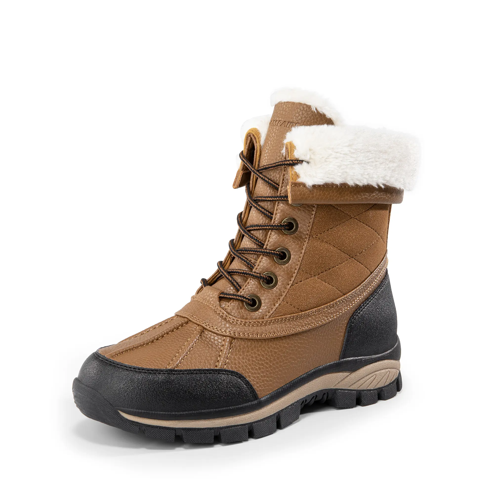 Dream Pairs FuzzyGo Women's Duck Snow Boots - Waterproof Mid-Calf, Lace-Up Warm, Anti-Slip Outdoor Sole Walking Shoes