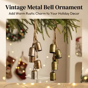 Vintage Farmhouse Charm| Christmas bell ornaments, suitable for trees and shelves