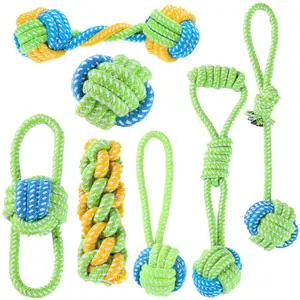 Puppy Rope Toy Set, Multiple Chew Toys for Young Dogs, Durable Knotted Dog Toys, Teething Play Toys for Puppies, Rope Teethers, Chewable Knotted Balls, Puppy Bite Ropes, Fun Tug-of-War Ropes for Labradors, Border Collies, and Golden Retrievers
