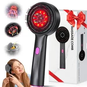 Wireless Electric Scalp Massager, 630nm RedLight Hair Massage Comb with 6ml Liquid Tank, 3 Modes Handheld Hair Brush Head Massager for Home & Travel