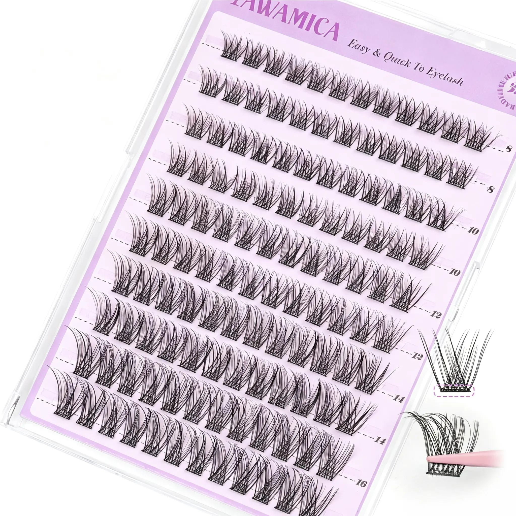 Yawamica Wispy DIY Eyelash Clusters C Curl Individual Lashes