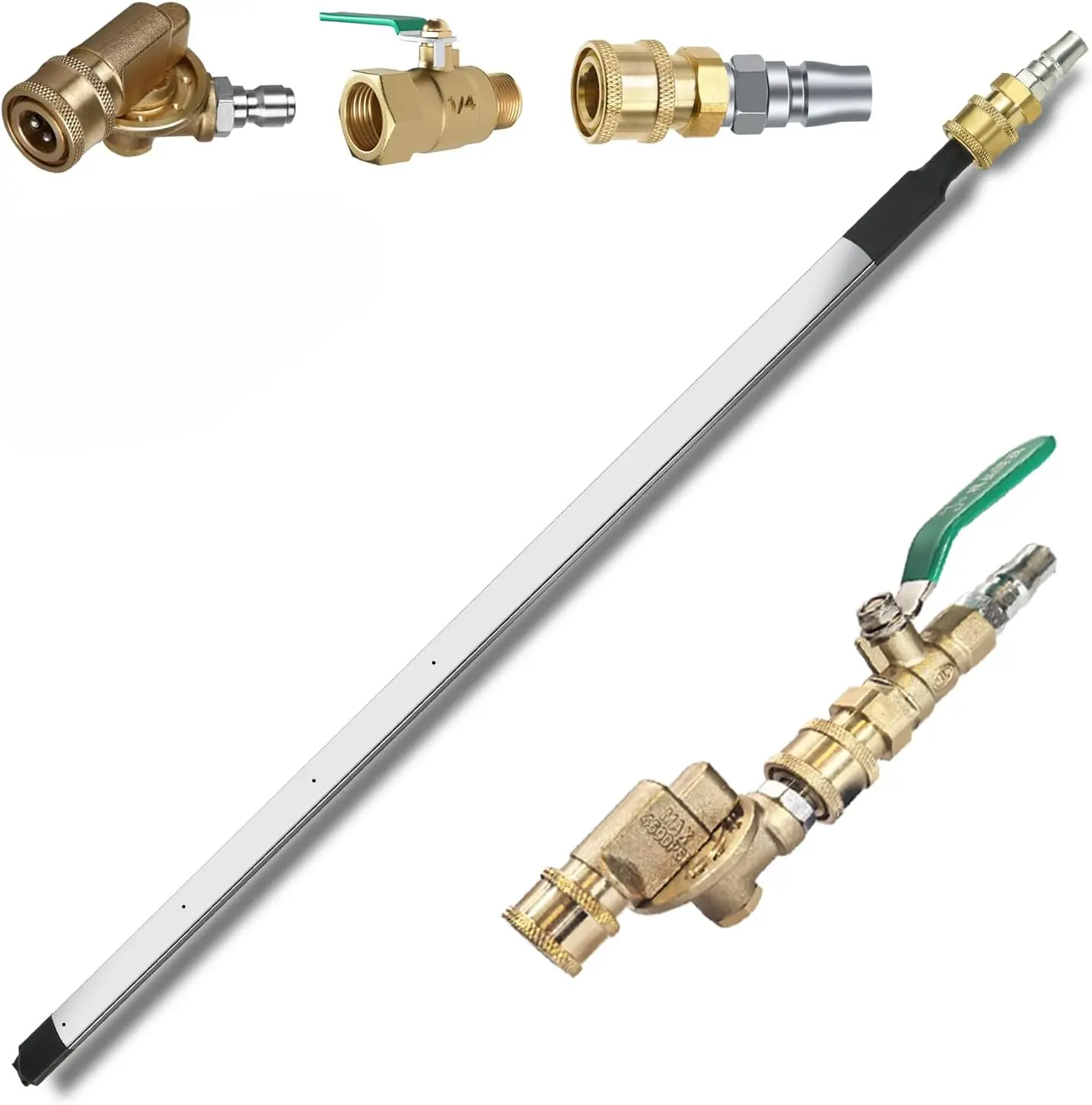 Radiator Cleaning Wand & Car A/C Condenser Cleaner, Air Filter Flusher Tool | 24Inch Wands,4500PSI Pressure Hold, Connect with Pressure Washer/Air Compressor,304Stianless Steel,270°Rotatable Angle