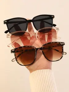 Women's Fashionable Plain Color Thin Glasses, Trendy Casual Black Glasses for Everyday Use, Fashion Accessories for Outdoor Activities