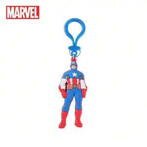 1PC Marvel Officially Licensed Captain America Spider-Man Black Panther Iron Man Keychain Anime Character Handsome Keychain PVC Keychain Anime Peripheral Keychain Backpack Pendant Car Key Accessory New Year Christmas Birthday Gift
