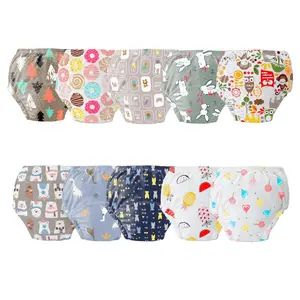 10 Pcs Baby Potty Training Pants, Unisex Reusable Washable Diaper Covers, Comfortable Breathable Cartoon Patterns, All Seasons Infant Gear