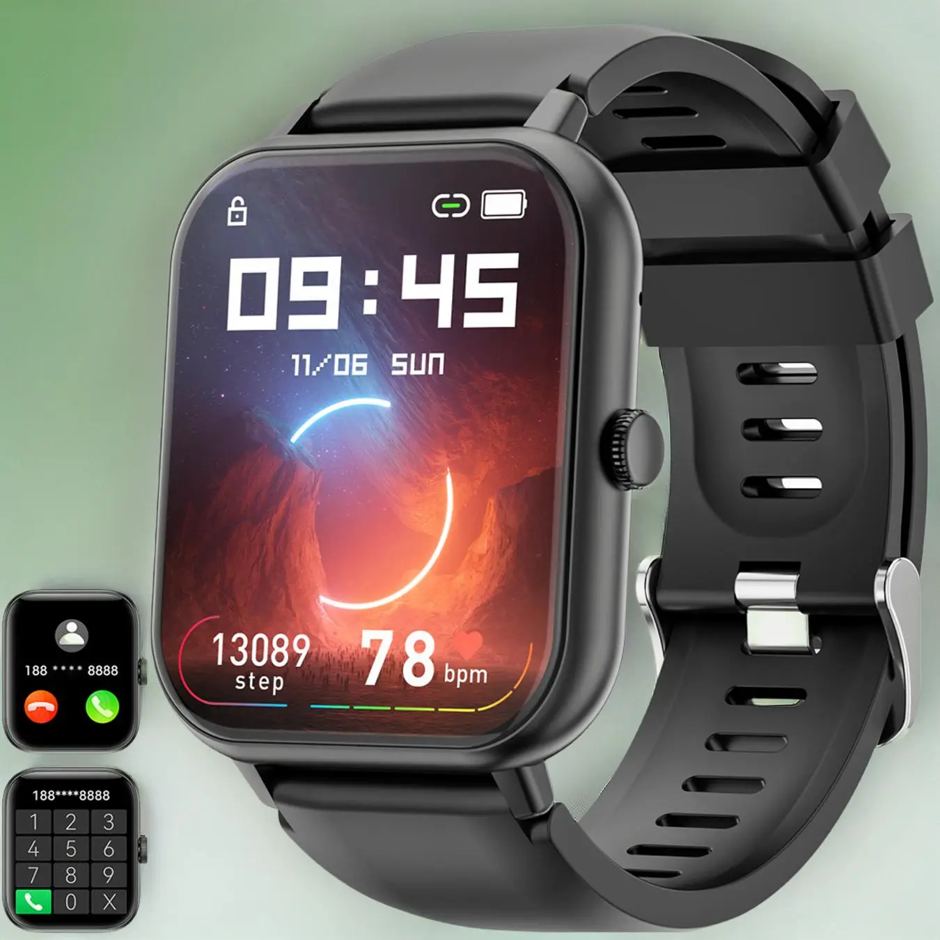 Touch Screen Smart Watch With Silicone Strap, Waterproof Sports Fitness Tracker With Heart Rate Sleep Monitoring Function & More, Digital Watch, Smart