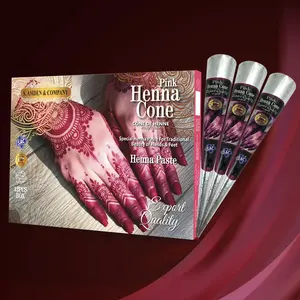 100% Natural Temporary Henna Tattoo Cream Cone | 1 Cone 31g | Body Paint Tattoo Freckles (Pink) men woman forearm tribal wolf 7-15 day tatuajes temporales Waterproof Angel and Flower Tattoos tattoo  artist  tools