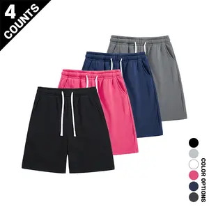 Men’s summer basic minimalist solid-color casual shorts—comfortable for everyday wear, versatile, with a drawstring waist and sporty design.