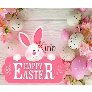 1PC  Diamond Painting Happy Easter Diamond Painting Kit Cute Bunny and Egg Pattern DIY Full Drill Rhinestone Art for Home Wall Decor Easter Holiday Craft Gift