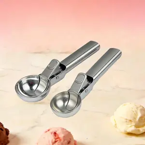 Press Design Ice Cream Spoon, Ice Cream Scoop, 420 Stainless Steel, Perfect for Home Use, Ice Cream Shops, Dessert Stores, Digs Balls Easily