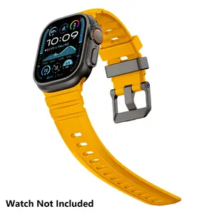 Waterproof Sport Bands Smartwatch Strap Compatible for Apple Watch Ultra 2/SE/Series 10/9/8/7/6/5/4/3/2/1, Replacement Wristbands for Men & Women (Watch Not Included) Only Band -49/46/45/44/42mm-Yellow