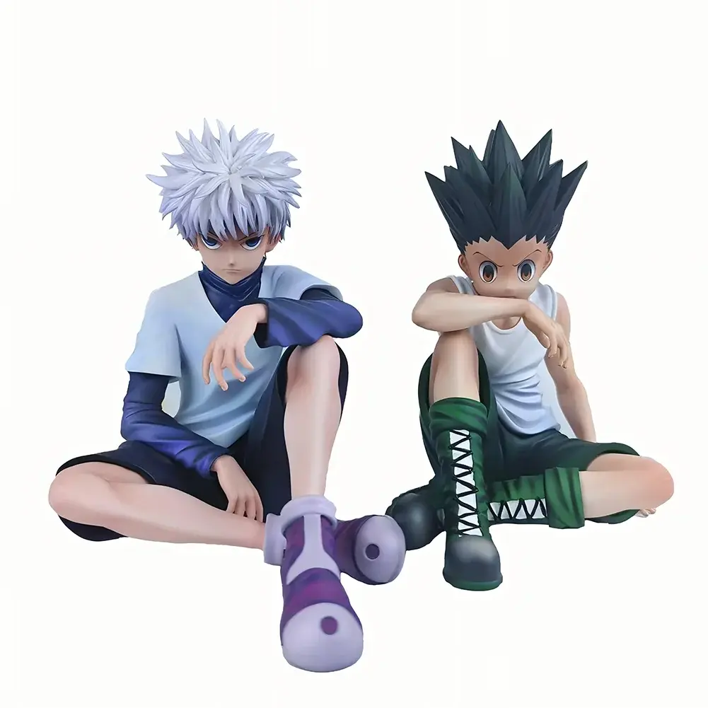 12cm HXH anime figures Killua Zoldyck GON FREECSS Sitting action figures PVC model toy  Adult collection statues children Gifts