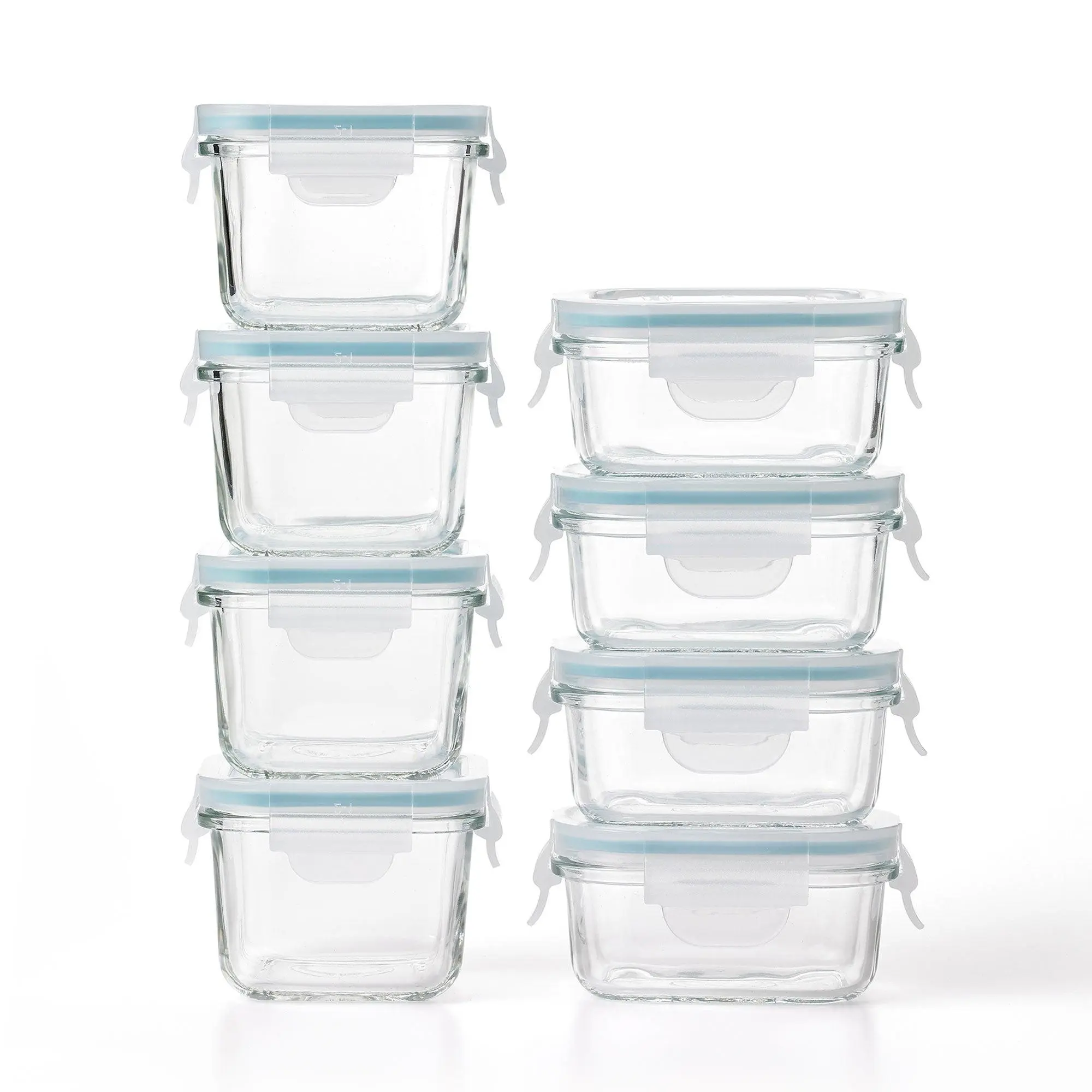 Glasslock Mini 5 and 7 Ounce Tempered Glass Food Storage Container Set, 8 Pieces Glasslock Mini 5 and 7 Ounce Tempered Glass Food Storage Container Set, 8 Pieces