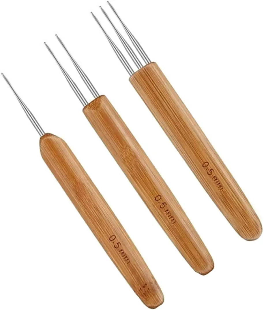 3 count Dreadlock Crochet Hook for , Dreadlock Tool for Braid Craft 1 Hook, 2 Hooks, 3 Hooks 0.5mm