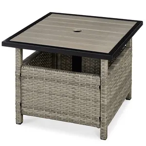 Best Choice Products Wicker Rattan Patio Side Table Outdoor Furniture for Garden, Pool, Deck w/ Umbrella Hole Best Choice Products Wicker Rattan Patio Side Table Outdoor Furniture for Garden, Pool, Deck w/ Umbrella Hole