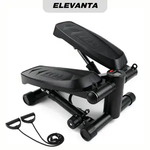 Elevanta Premium Vertical Stepper 8700P with Patented Air+Oil Dual Drive System Ultra-Compact 330LBS Heavy-Duty Hydraulic Fitness Stepper with LCD Monitor & Resistance Bands Zero-Noise Home & Office Cardio Equipment