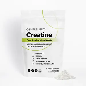 Creatine Monohydrate for Strength, Energy, Cognition, & Muscle Recovery – Micronized, Vegan & Pure | COMPLEMENT Creatine – 60 Servings