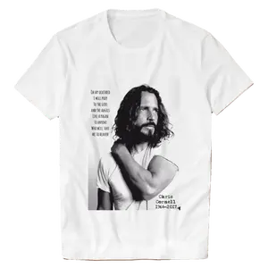 Chris Cornell Singer Quote T shirt White Men's Sweatshirt, Rap Hip Hop Men's T-Shirt, Heavy Cotton Fabric Menswear Tops