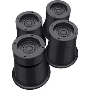 Round Bed Risers 3 inch Heavy Duty,Elevation in Heights 2 or 3 Inch Circle Furniture Risers for Chair Table and Desk  Lifting,Adjustable Bed Lifts Risers(Pack of 4 Riser,Black)