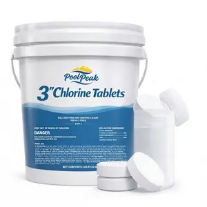 PoolPeak Chlorine Tablets 3 Inch,50 Lb Pool Chlorine Tablets – 90% Available Chlorine, Slow Dissolving, Long-Lasting & UV-Protected, Exclusive Protective Packaging